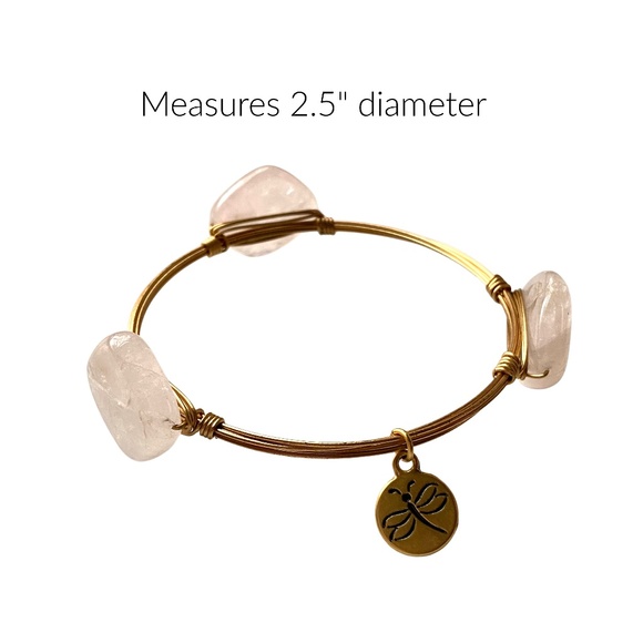 Crystal Wire Bangle Rose Quartz - Picture 2 of 3